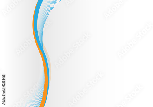 Hintergrund mit Wellen vertikal - blau/orange