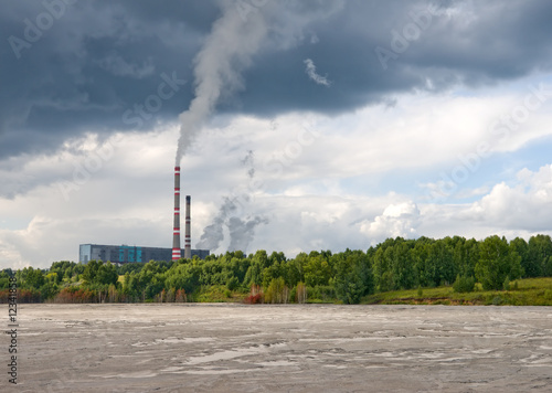 power plant and ash-disposal area