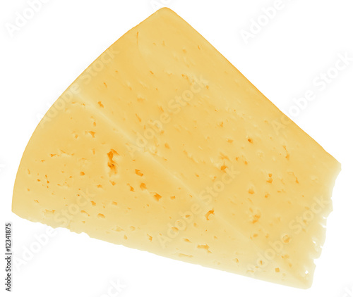 Isolated piece of cheese