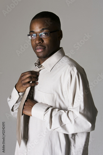 black male straightening tie