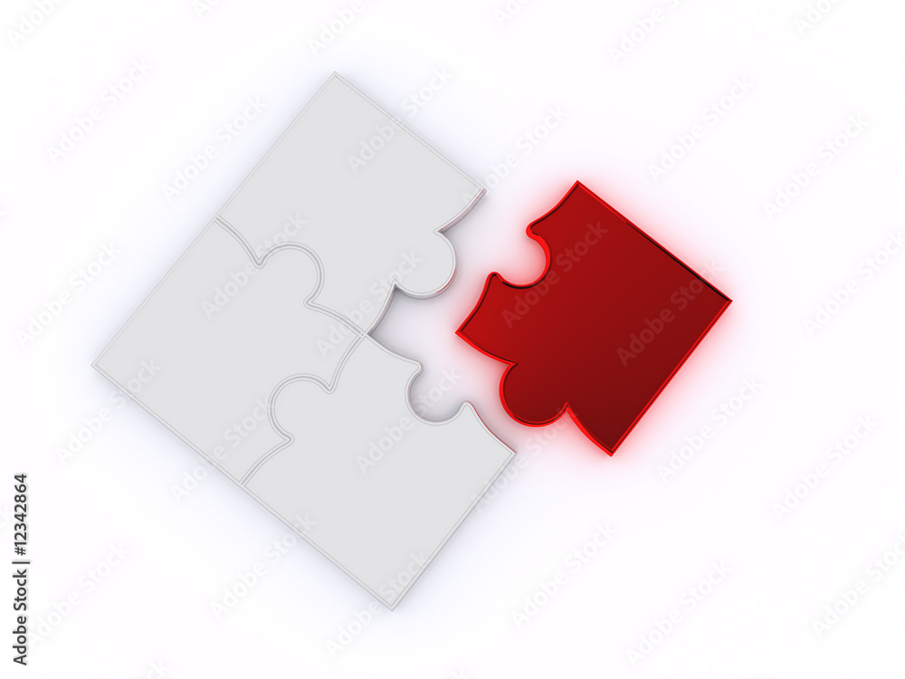 Puzzles on a white background Puzzles on a white background