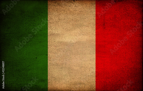 Italian flag on vintage paper photo