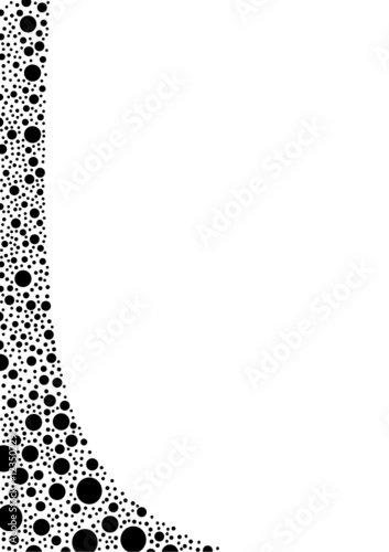 background with curved border out of black bubbles