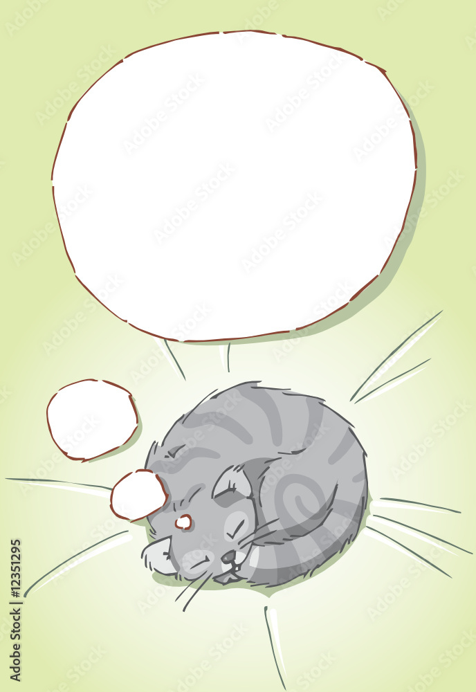 Striped cat sleep and dreaming | Sketch series Striped cat sleep and dreaming | Sketch series