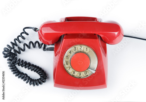 An old red phone