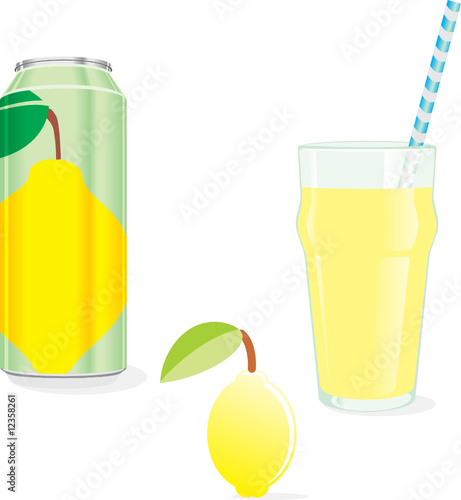 isolated lemon juice and fruit