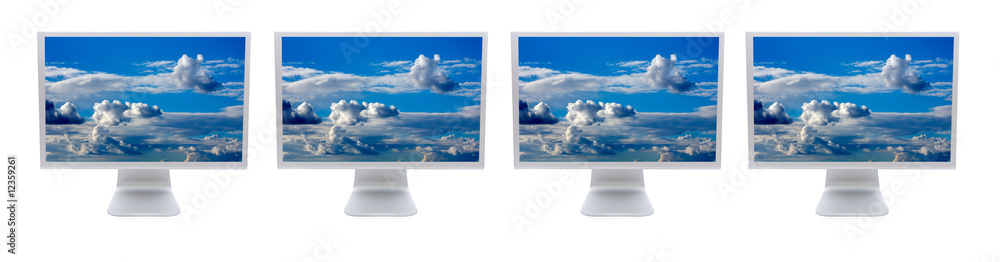 Fototapeta premium Four LCD computer monitor