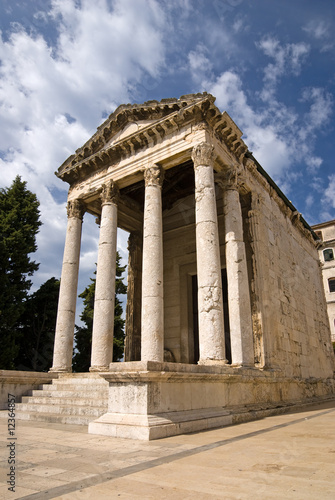 The ancient temple of the Roman emperor Augustus in Pula