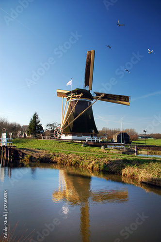 Photography Beautiful dutch windmill
