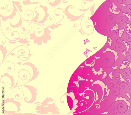 illustration with pregnant woman profile