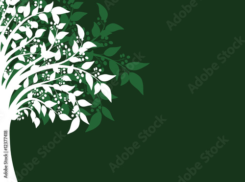 coin floral arbre