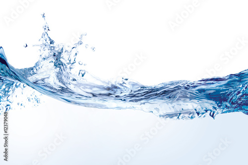 Splashing water on white.  Splash of water on a surface.