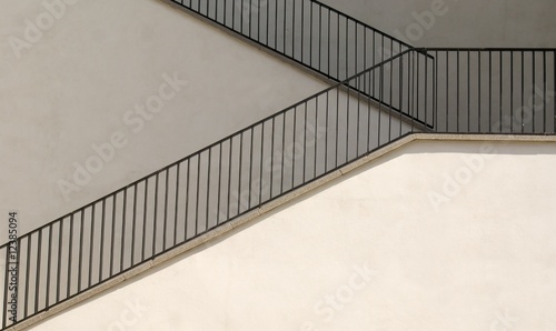 Staircase in different nuances of white.