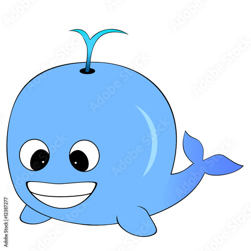 Cute Blue Cartoon Whale