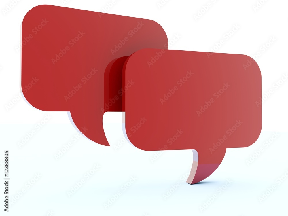 Two red chat box isolated on white Two red chat box isolated on white