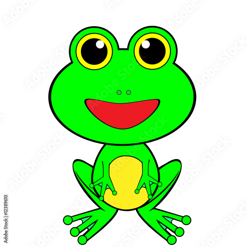 Cute Happy Looking Cartoon Frog