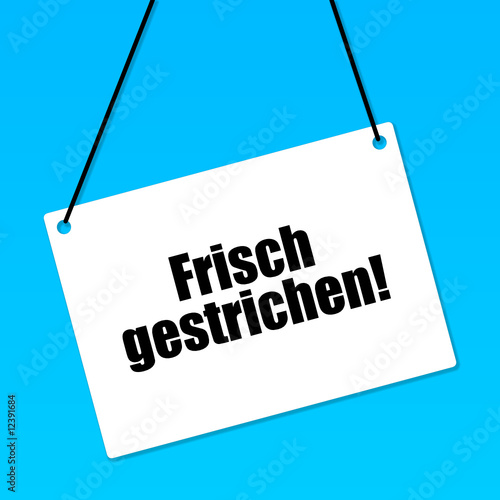 schild frisch gestrichen (blauer hintergrund)
