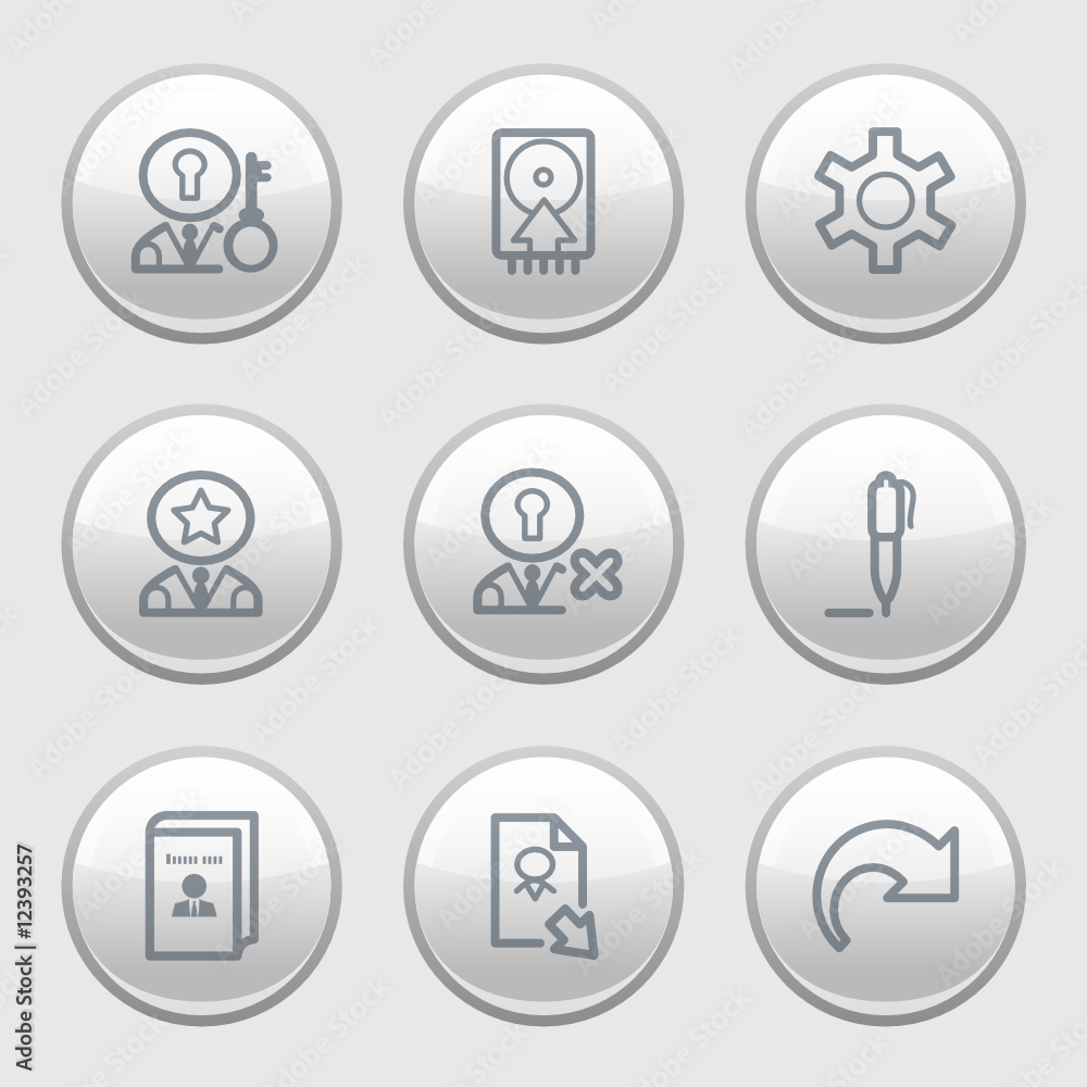 Gray disk web icons, set 6 Gray disk web icons, set 6