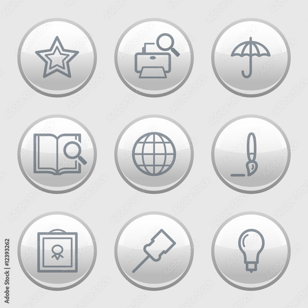 Gray disk web icons, set 9 Gray disk web icons, set 9