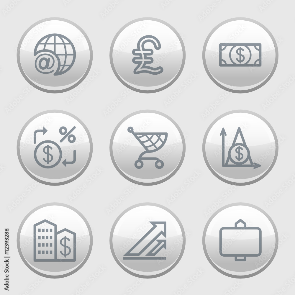 Gray disk web icons, set 23 Gray disk web icons, set 23