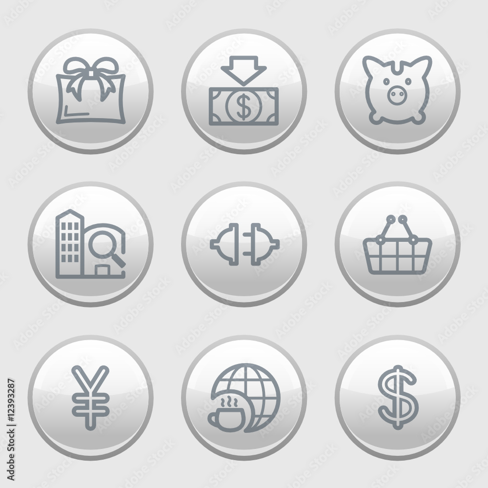 Gray disk web icons, set 24 Gray disk web icons, set 24
