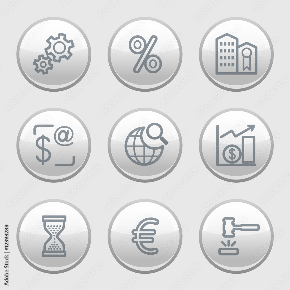 Gray disk web icons, set 25 Gray disk web icons, set 25