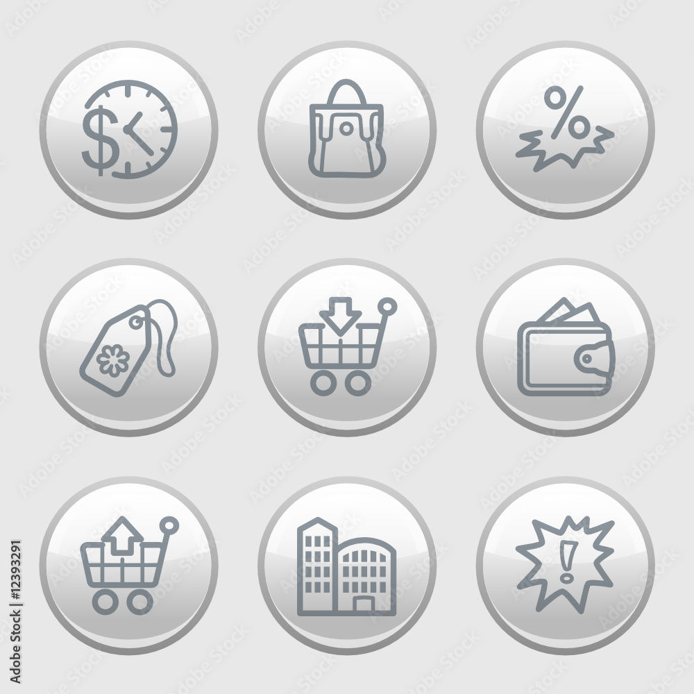 Gray disk web icons, set 26 Gray disk web icons, set 26