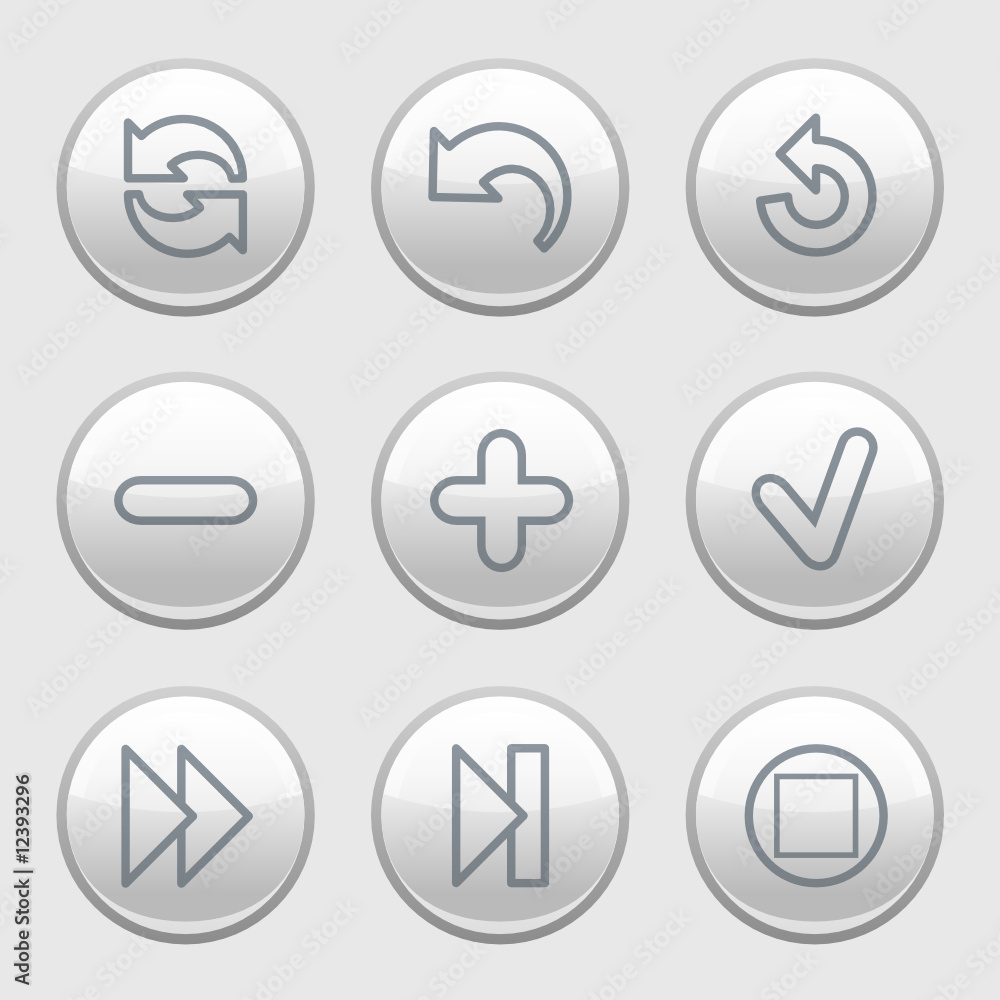 Gray disk web icons, set 29 Gray disk web icons, set 29