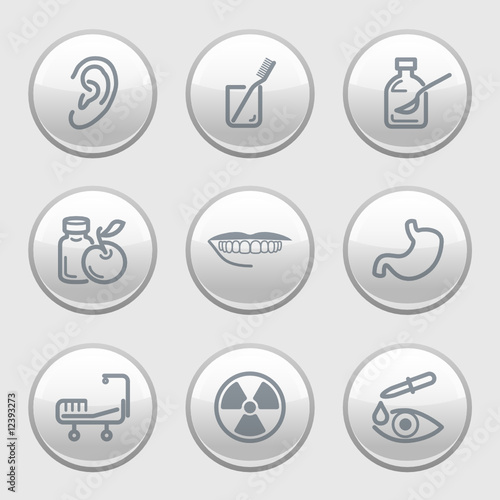 Gray disk web icons, set 15