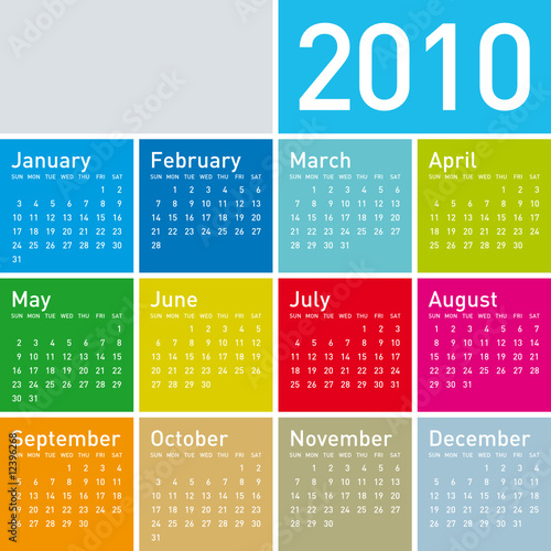 Colorful Calendar for year 2010. in vector format.