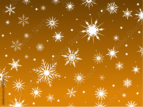 Snowflakes on an Orange fading Background