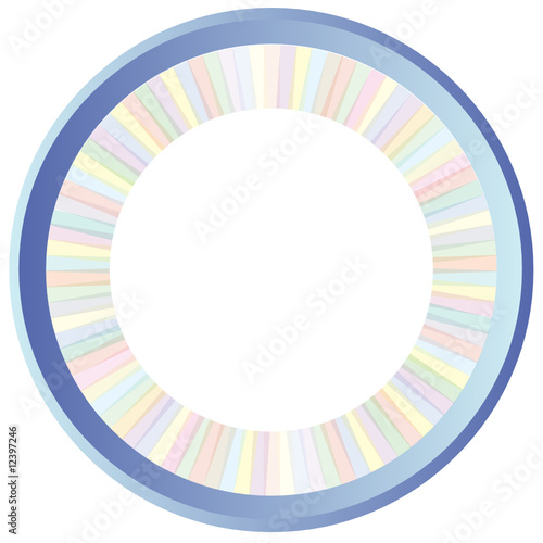 runder rahmen in pastellfarben mit blauem rand