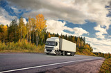 autumn truck highway