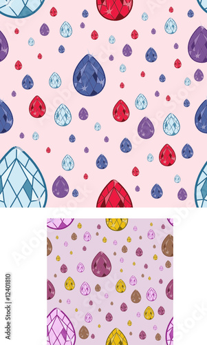 seamless jewel backgrounds - vector illustrations