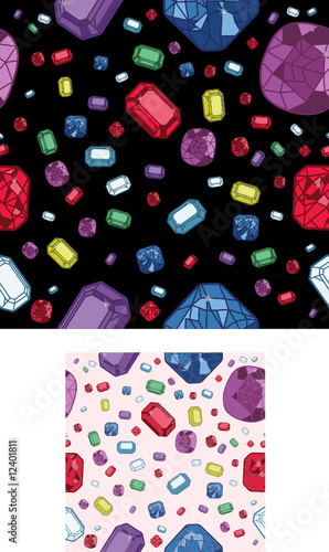 seamless jewel backgrounds - vector illustrations