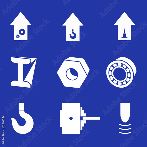 Heavy industry - a set of vector pictogrammes.