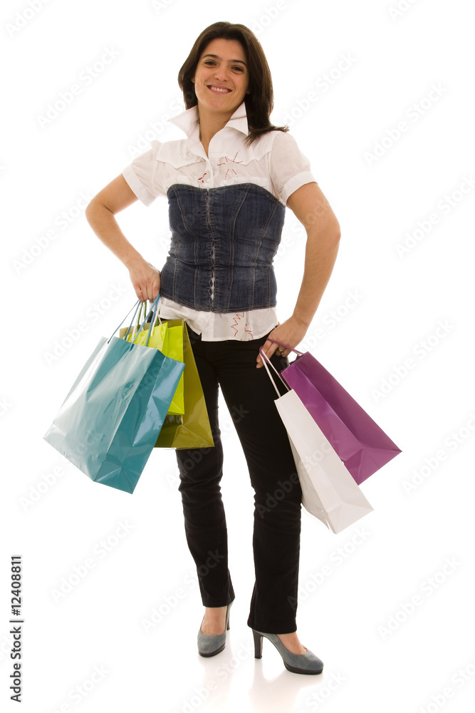 woman happyness after shopping