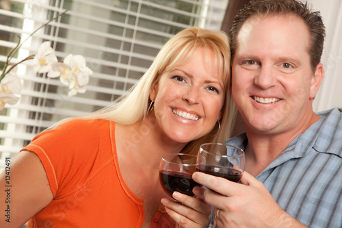 Cute Couple Enjoying Wine