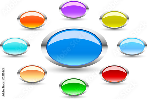 Set of glass vector button