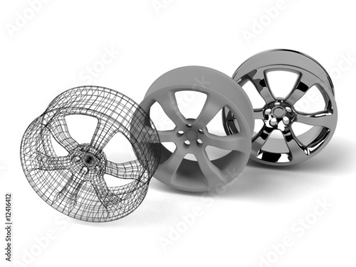 Virtual representation about modelling of an automobile disk