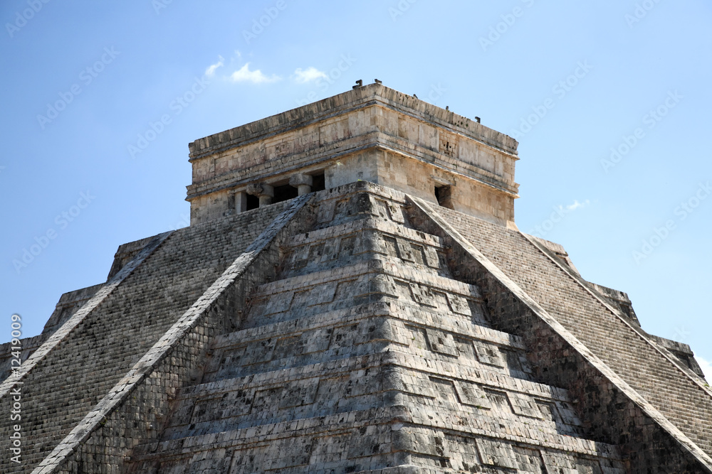 The temples of chichen itza temple in Mexico