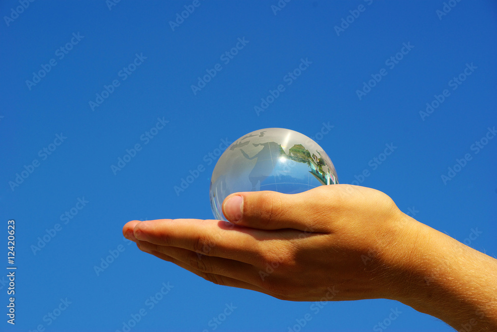 globe in hand globe in hand