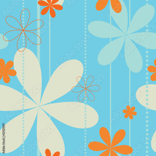 Seamless retro floral background