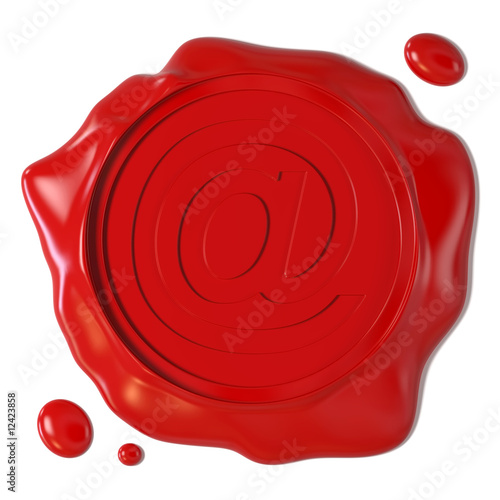 Tableau sur toile Sigillo rosso con simbolo di e-mail