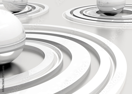 abstract metal polished spheres