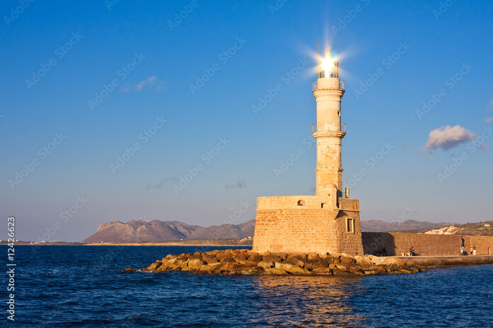 Lighthouse in the Chania harbor