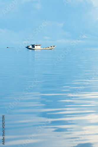 Fototapeta Naklejka Na Ścianę i Meble -  Fishing boat in the sea, Banda Islands, Indonesia