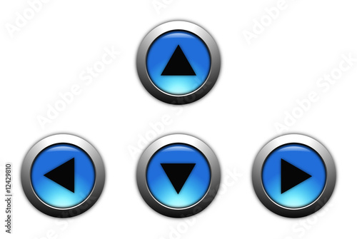 aqua blue arrow buttons with metalic ring