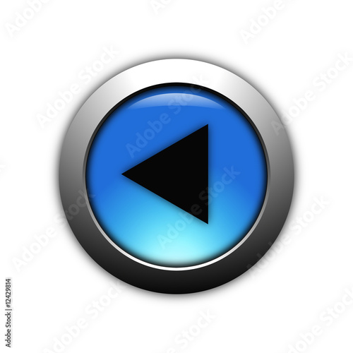 aqua blue previous button with metalic ring