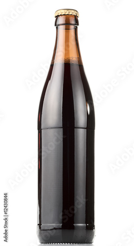 Bottle of dark beer, clipping path